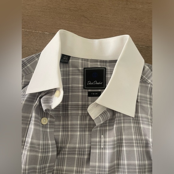 DAVID DONAHUE Trim Fit French Cuff Dress Shirt Size 15.5 - 34/35 - Picture 5 of 5